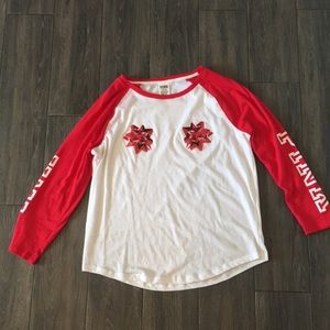 Pink Christmas raglan